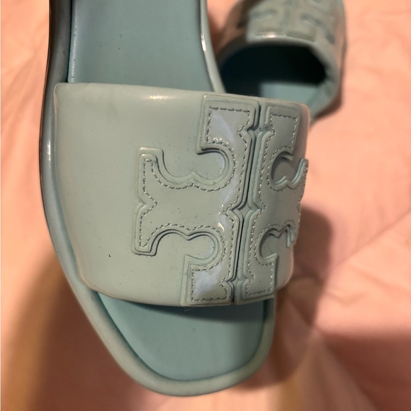 Tory Burch double t sport slide Aqua size 7 - Picture 2 of 8